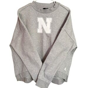 Adidas Gray Crewneck‎ Sweatshirt XL N Logo Pullover Athleisure Comfort